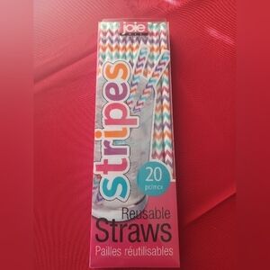 Joie Reusable Straws-STRIPE design-box Of 20